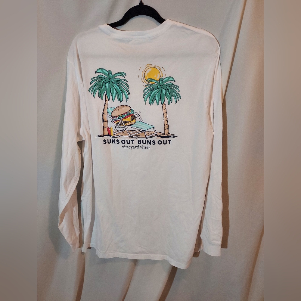 Vineyard Vines White Long Sleeve Tee with Pocket #cotton - Picture 2 of 7